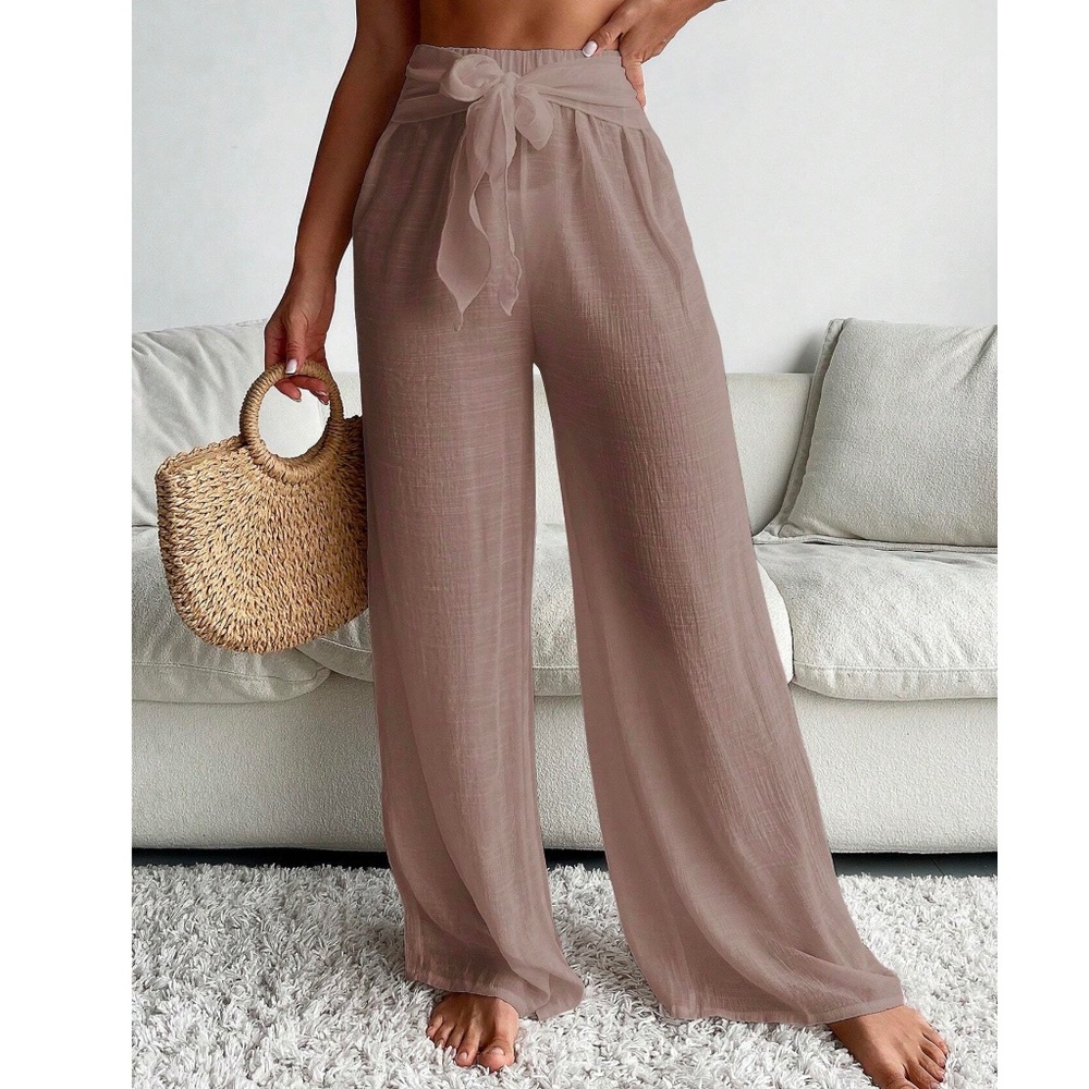 Boho Semi Sheer Wide leg Beach Lounge Swim Pants